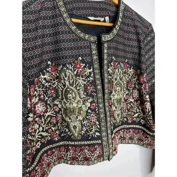 Soft Surroundings Mandala Bolero Jacket size 2X New Beaded sequin embellished - Picture 8 of 14